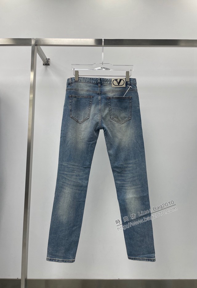 Valentino專櫃華倫天奴2023FW新款洗水破洞立體剪裁牛仔褲 男女同款 tzy3076